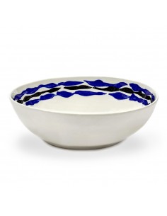 4 Ceramic soup bowls ISA BLUE/BLACK WAVES SERAX