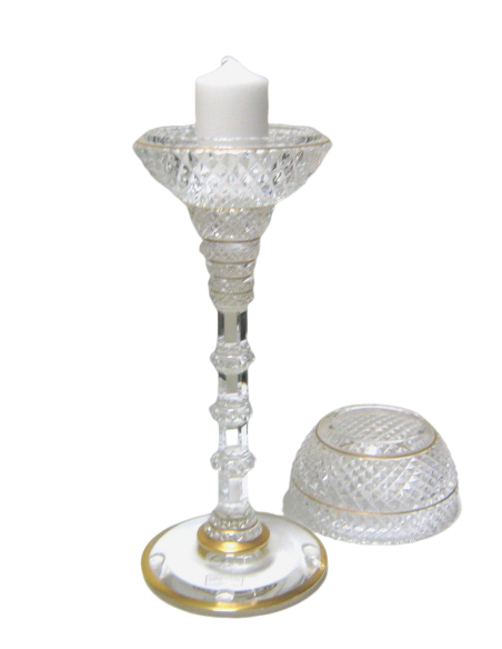 Crystal candle holder EXTRAVAGANCE OR Crystal SAINT-LOUIS Company