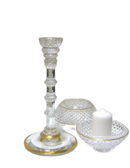 Crystal candle holder EXTRAVAGANCE OR Crystal SAINT-LOUIS Company