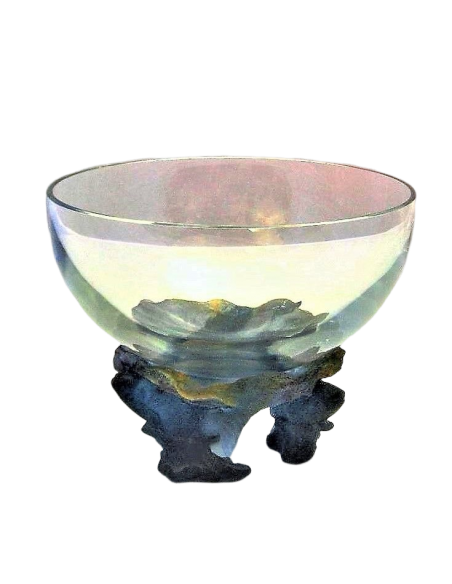 crystal and crystal paste bowl LES POISSONS DAUM