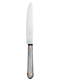 Dinner knife in silver and gold metal ARIA GOLDEN RINGS CHRISTOFLE